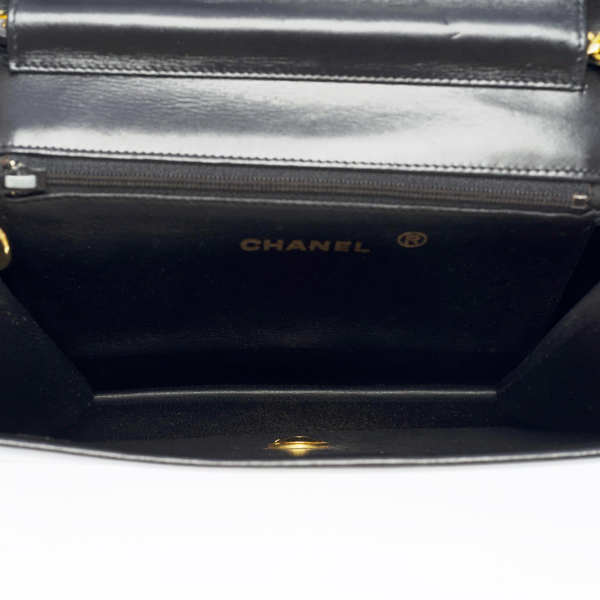 Gorgeous Chanel Classic shoulder flap bag in black box calfskin leather, GHW 13