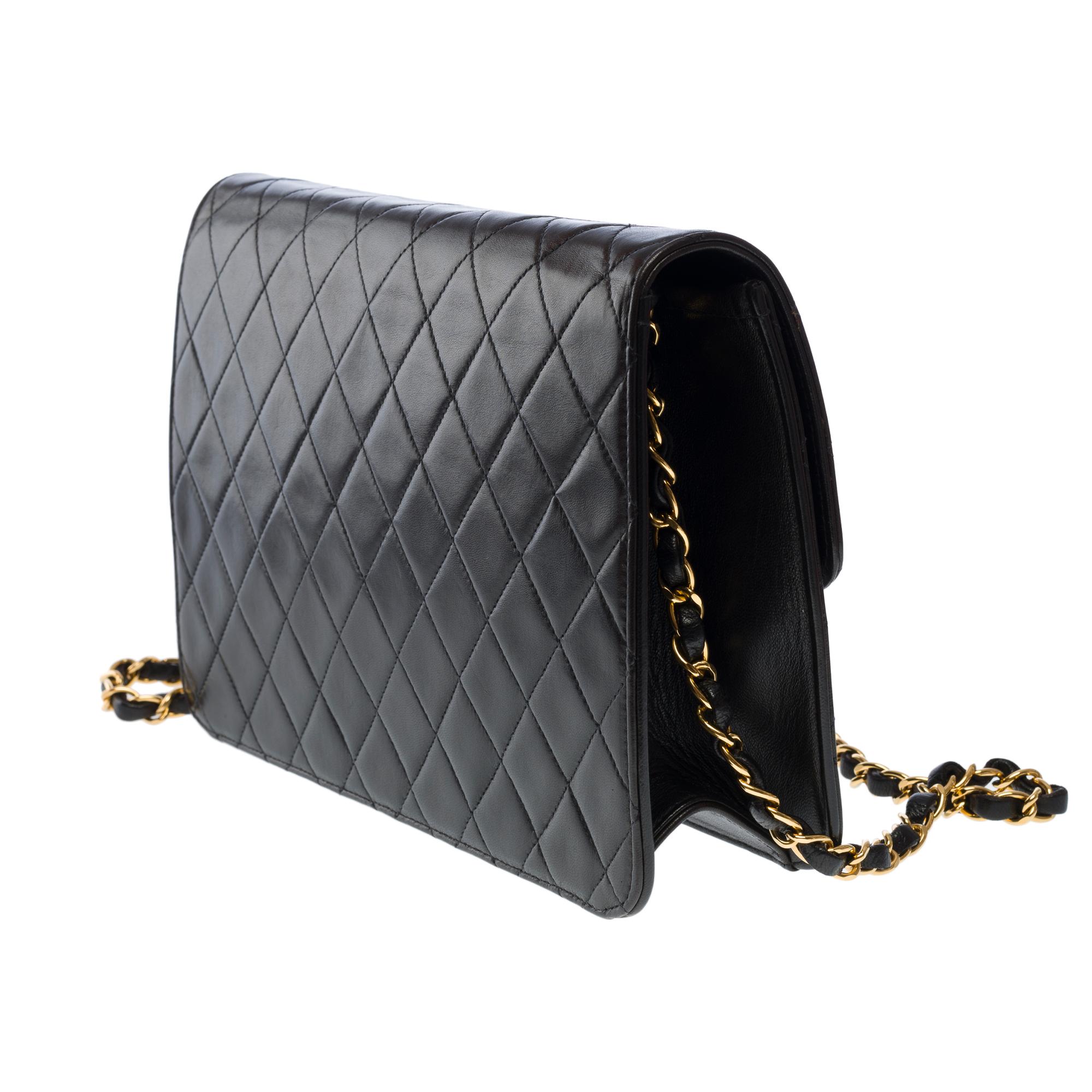 Gorgeous Chanel Classic shoulder flap bag in black quilted lambskin leather, GHW 1