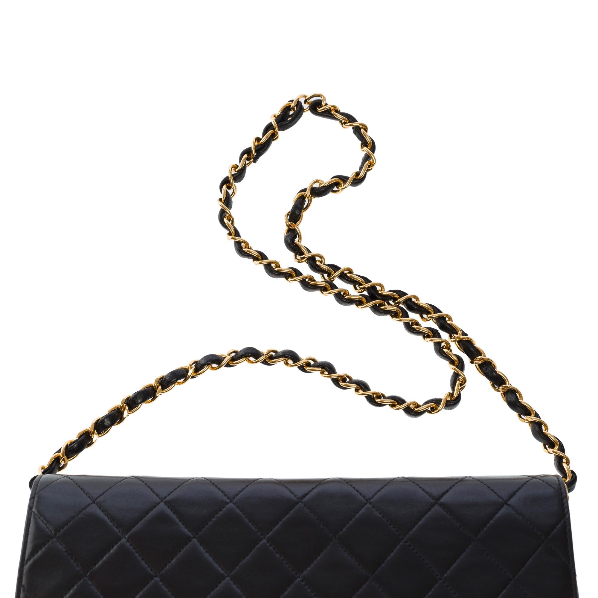 Gorgeous Chanel Classic shoulder flap bag in black quilted lambskin leather, GHW 5
