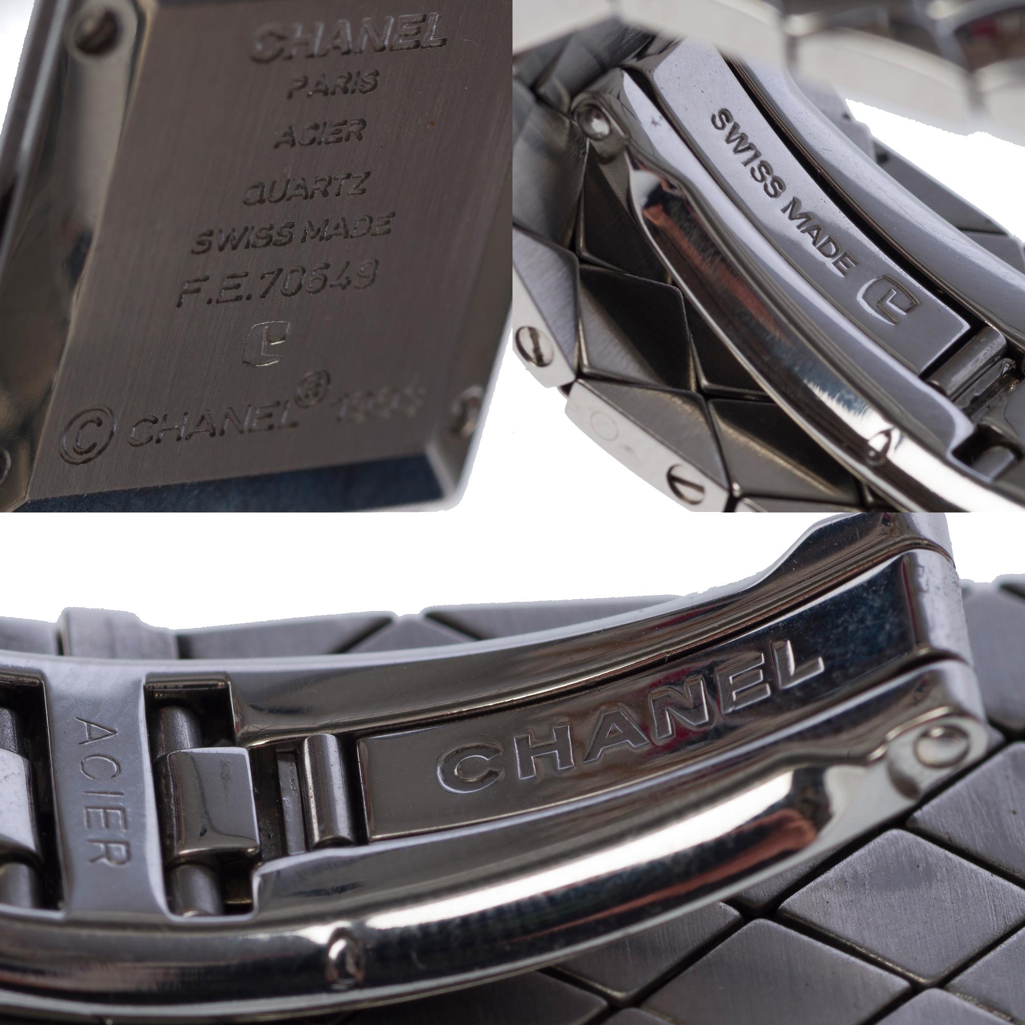 Gorgeous Chanel Matelassé wristwatch in steel For Sale 5