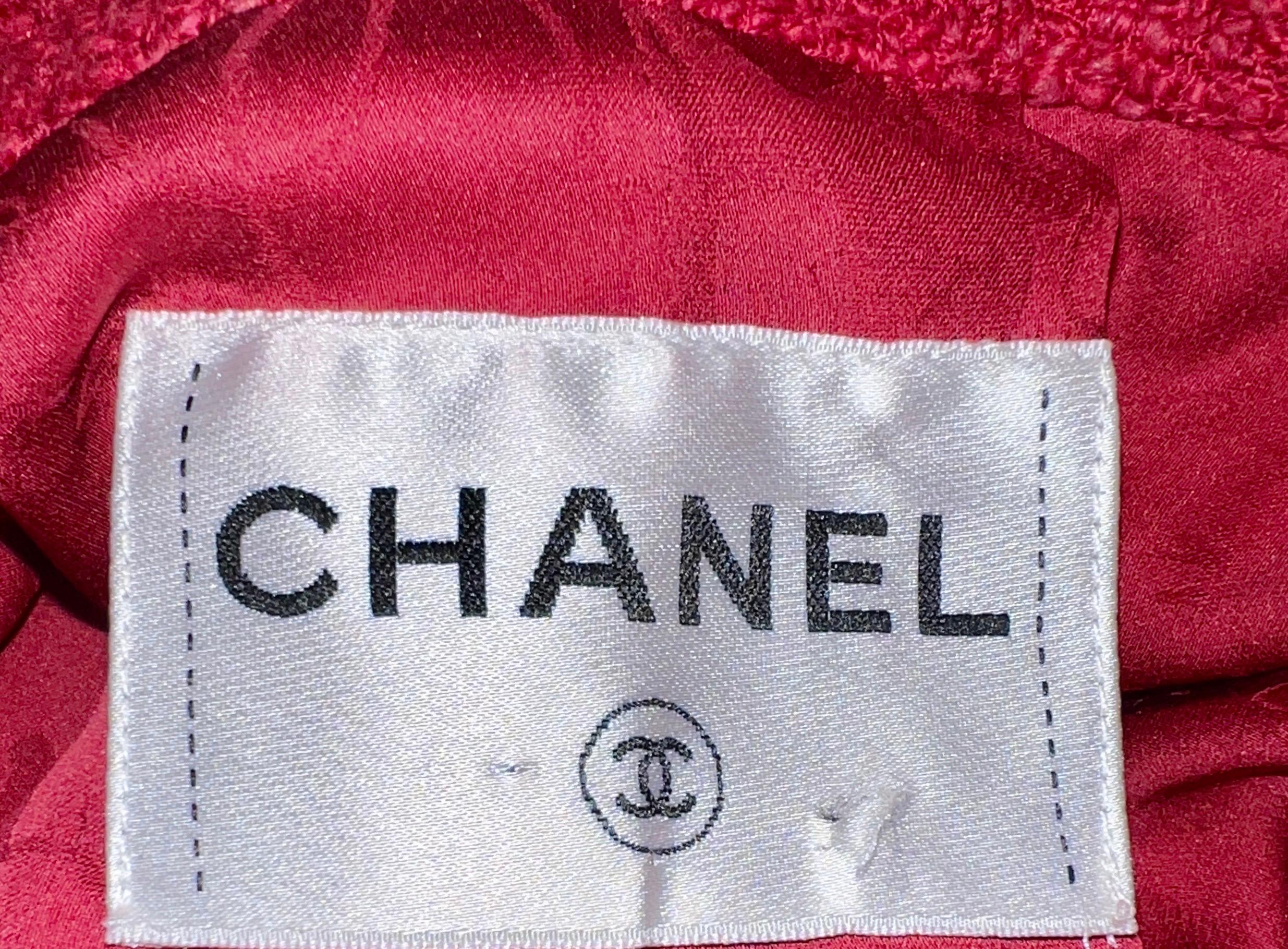 Gorgeous CHANEL Métiers d'Art Red Tweed Jacket Blazer Bombay Collection L 4