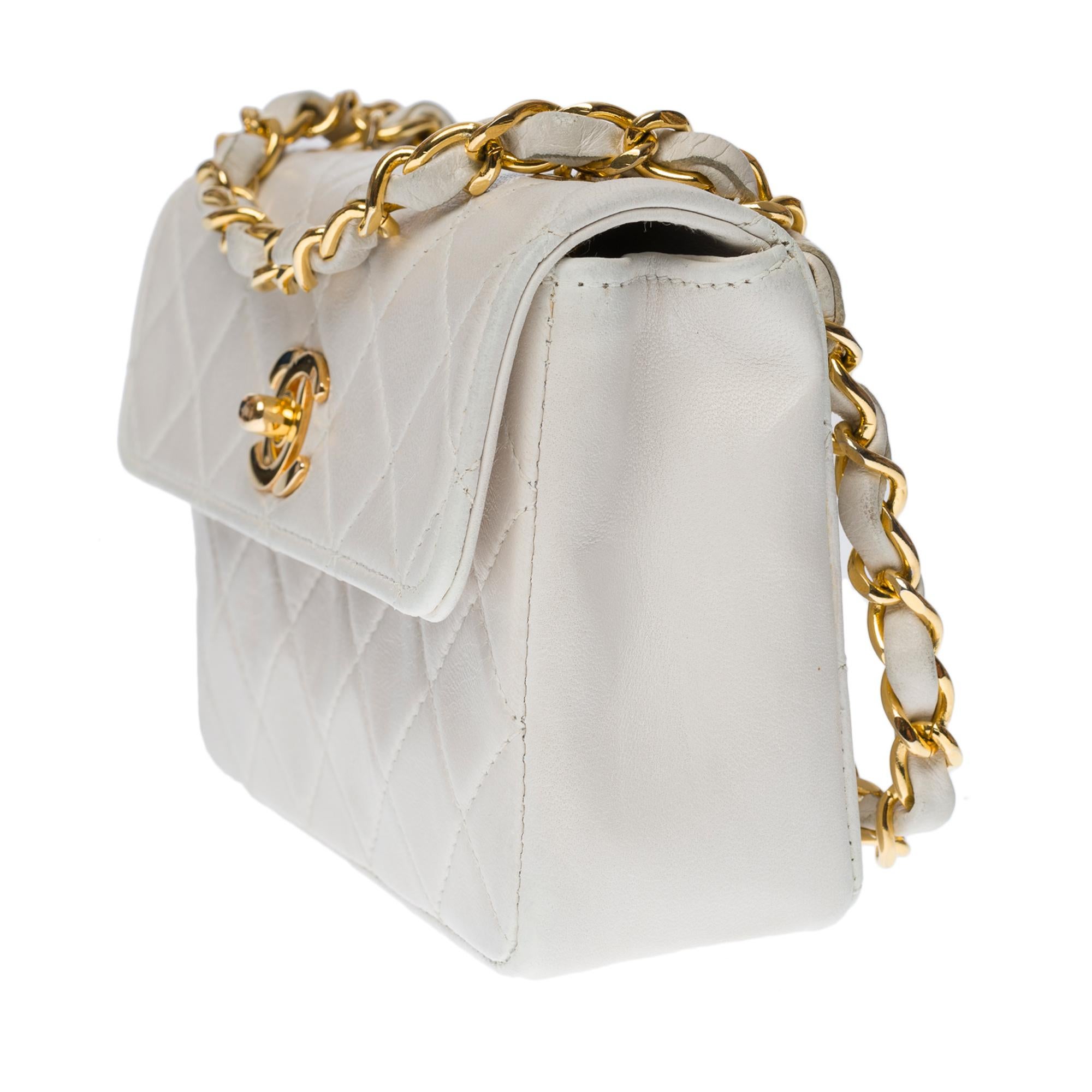 chanel white classic flap small