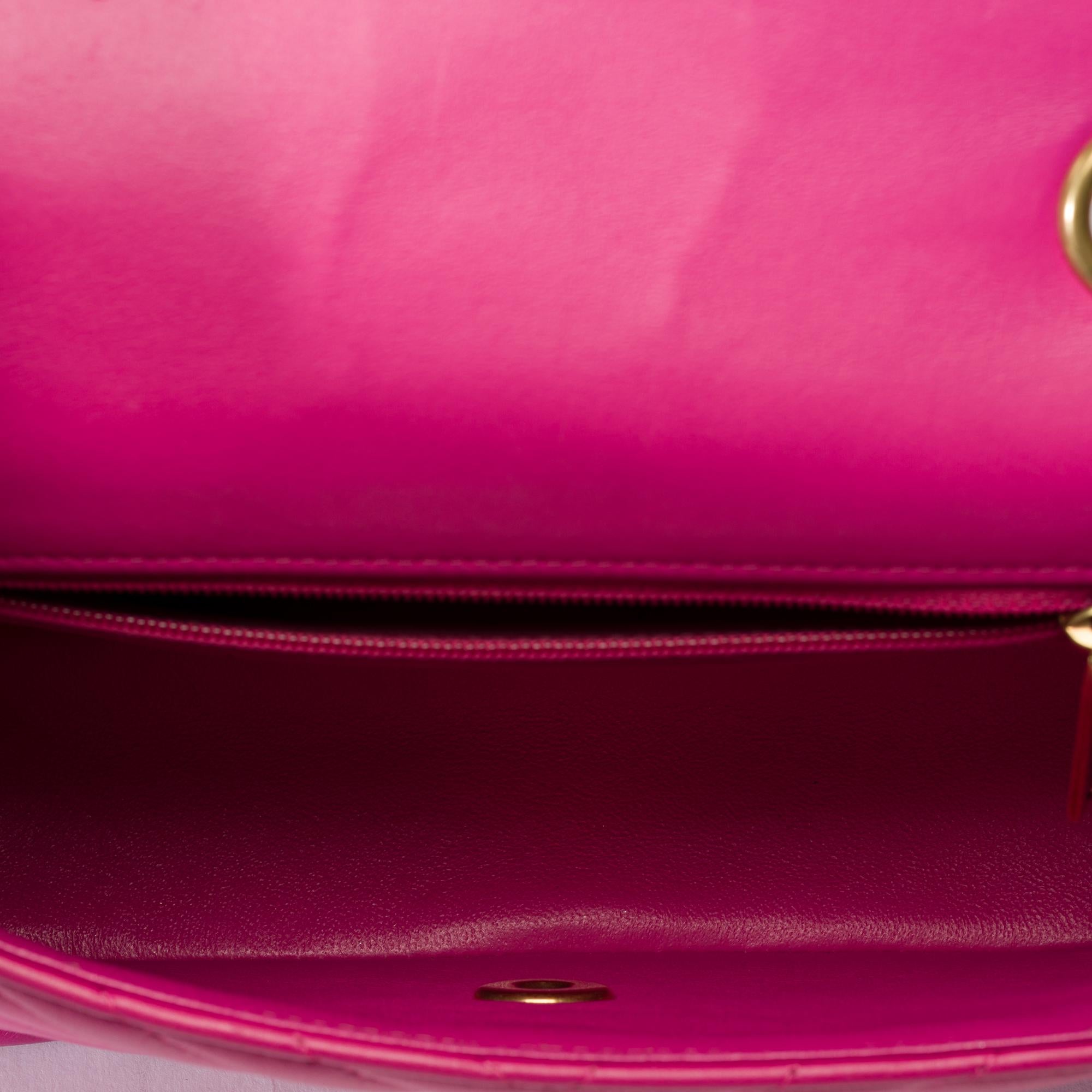 Gorgeous Chanel Timelesss Mini shoulder flap bag in Pink chevron leather, GHW For Sale 4