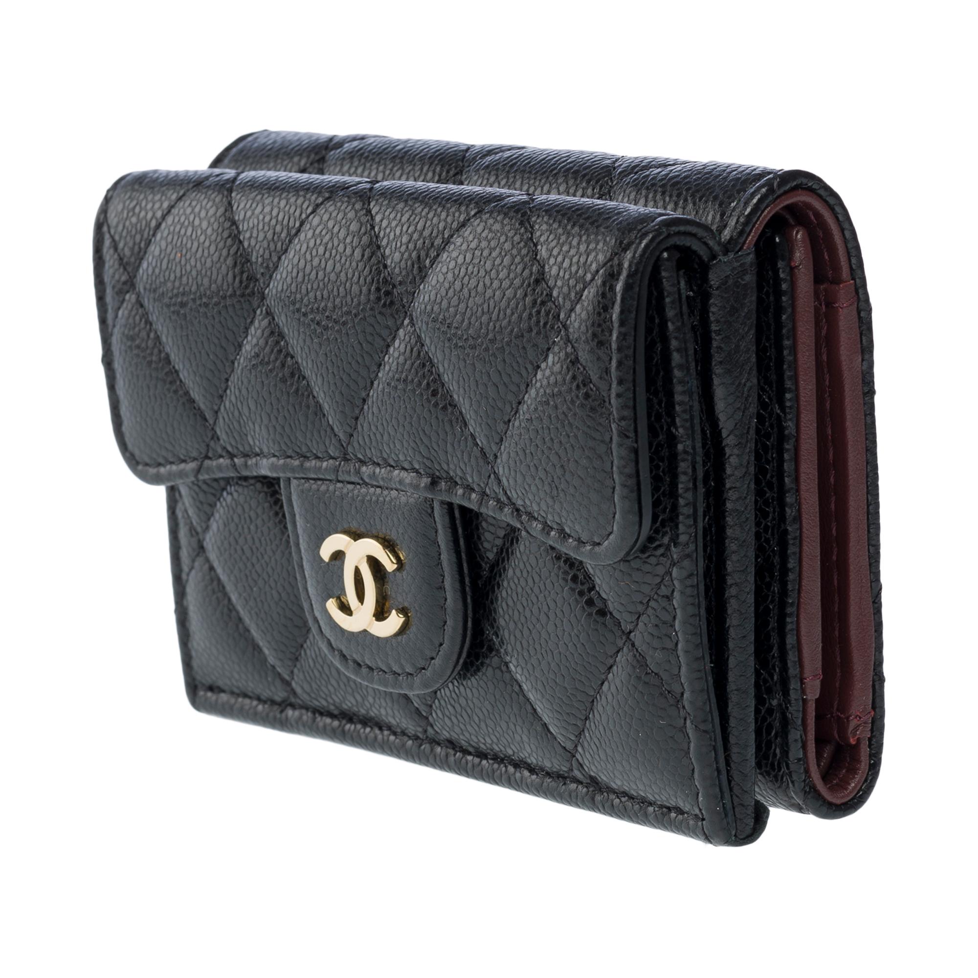 Gorgeous Chanel Wallet  in black Caviar quilted leather, GHW 1