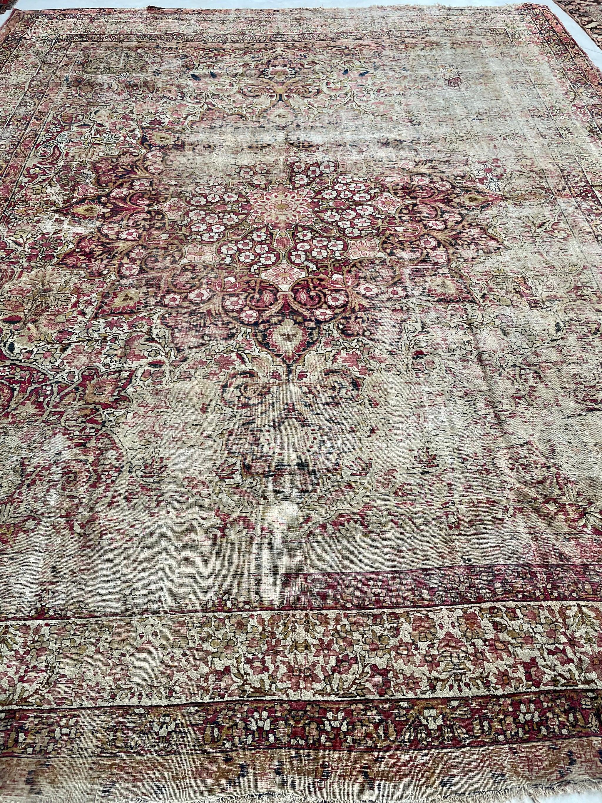 Gorgeous Character-Rich Muted Antique Kermanshah Rug, circa 1900's In Good Condition For Sale In Milwaukee, WI