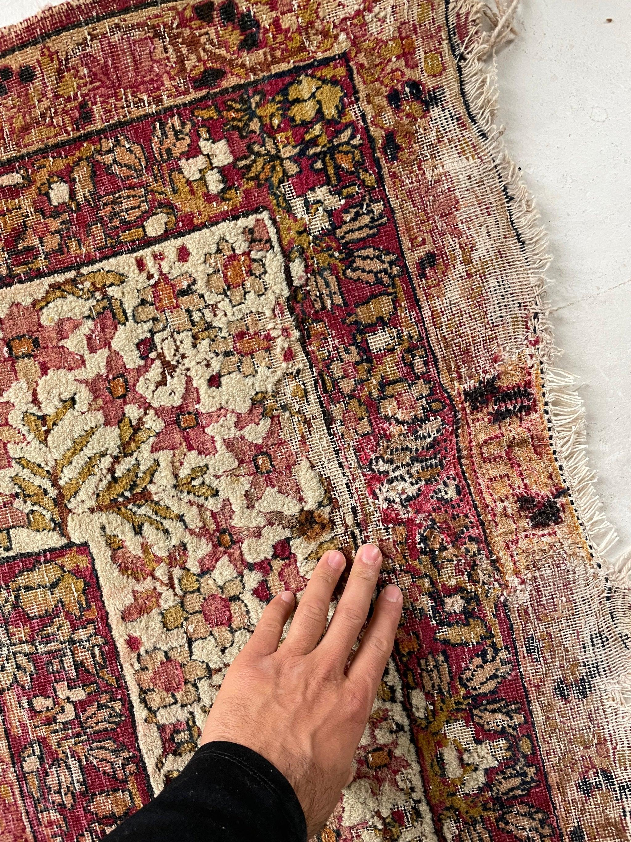 Gorgeous Character-Rich Muted Antique Kermanshah Rug, circa 1900's For Sale 1