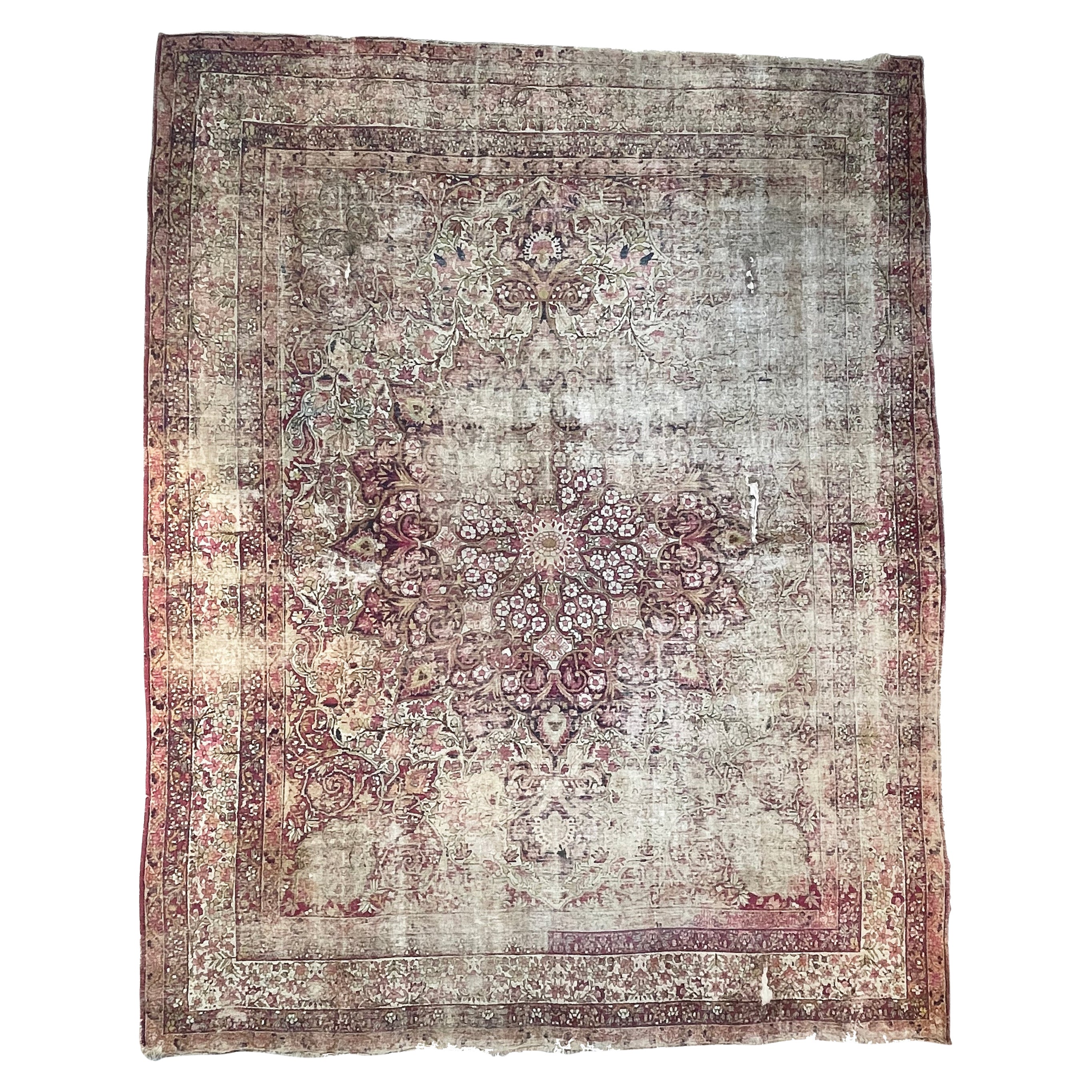 Splendido tappeto antico Kermanshah ricco di carattere, circa 1900 in vendita