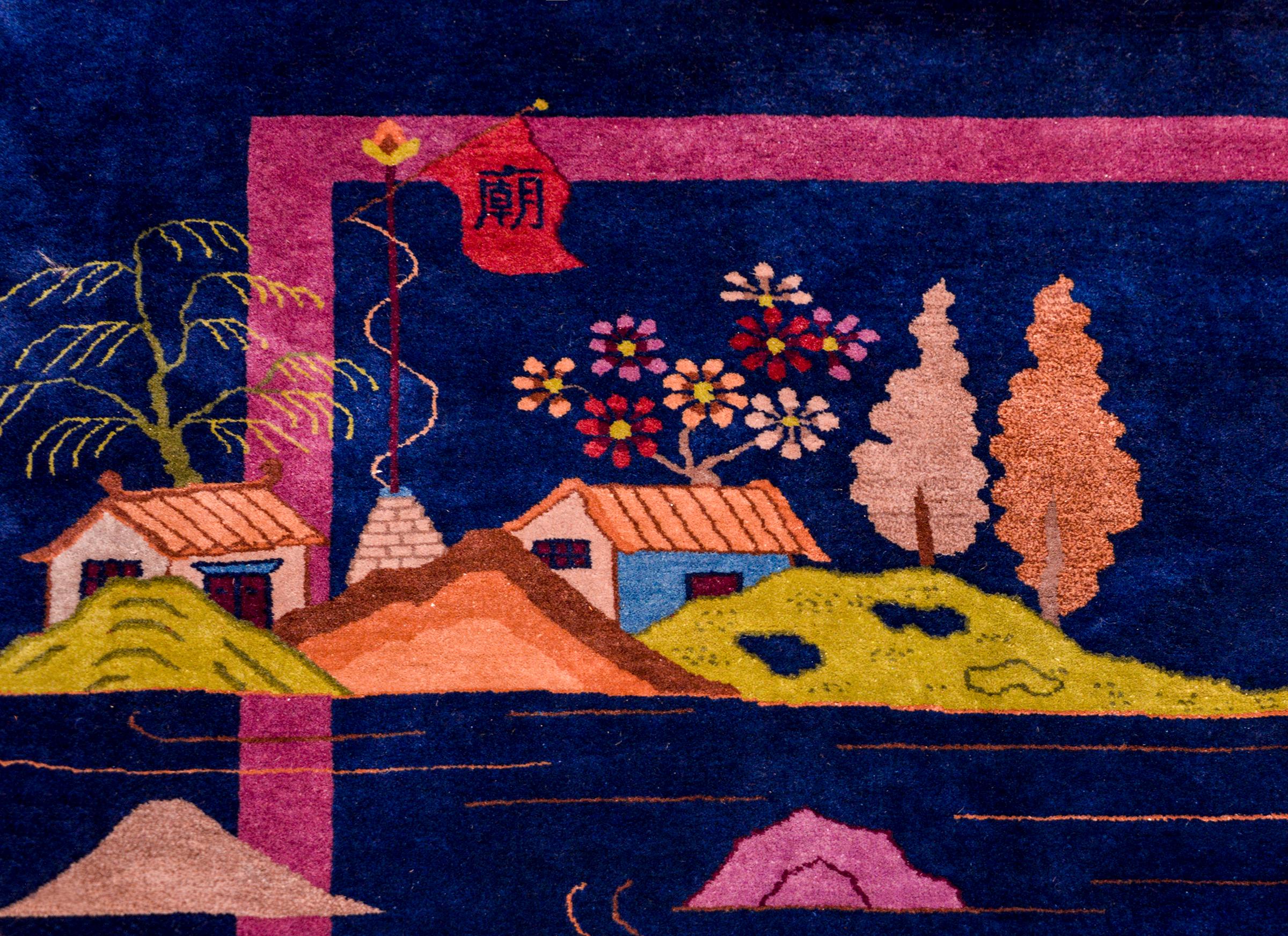 Wunderschöner chinesischer Art-Déco-Teppich (Art déco)