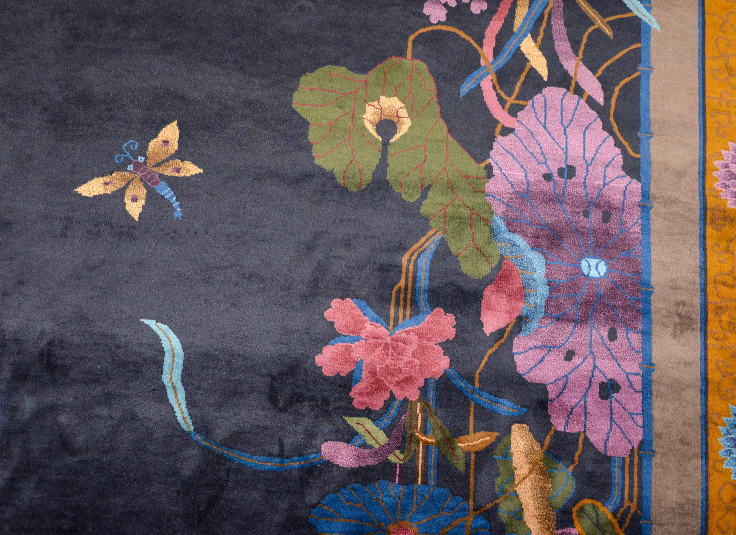 Wool Gorgeous Chinese Art Deco Rug For Sale