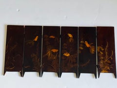 Gorgeous Chinese Chinoiserie Gold Koi Fish Table Screen