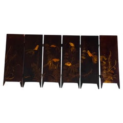 Gorgeous Chinese Chinoiserie Gold Koi Fish Table Screen