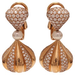 Gorgeous Chopard Earrings 18 kt. Yellow gold With Diamonds