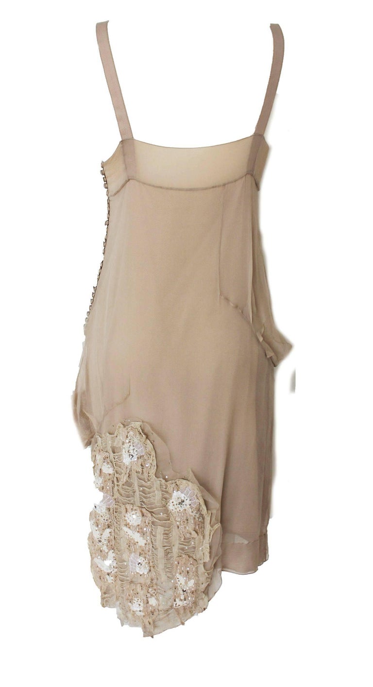 Gorgeous Christian Dior Demi-Couture Fairytale Powder Nude Silk Dress
