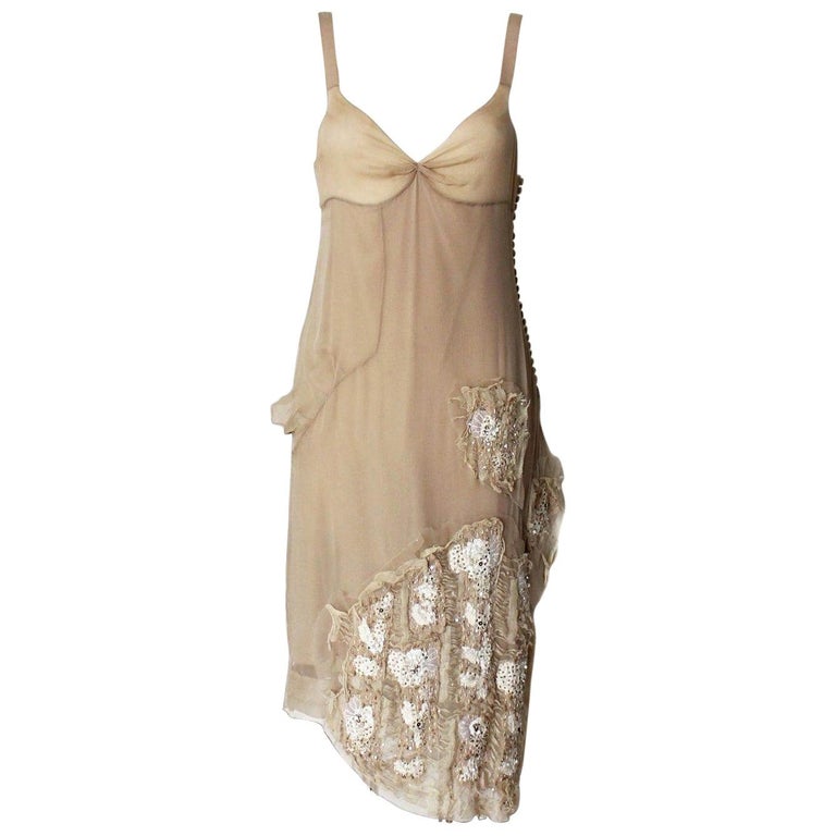 Gorgeous Christian Dior Demi-Couture Fairytale Powder Nude Silk Dress at 1stDibs demi dior