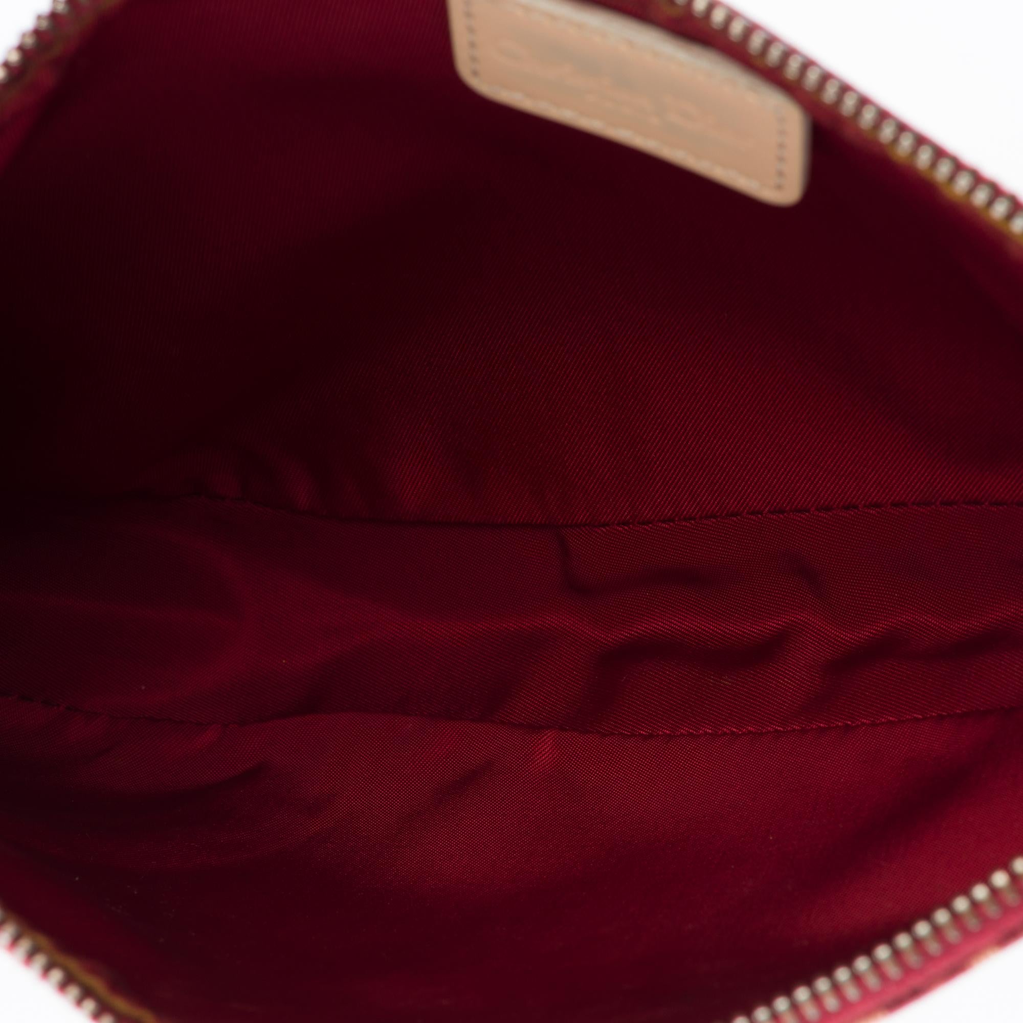 Gorgeous Christian Dior Saddle shoulder bag in red monogram oblique canvas, SHW In Good Condition In Paris, IDF