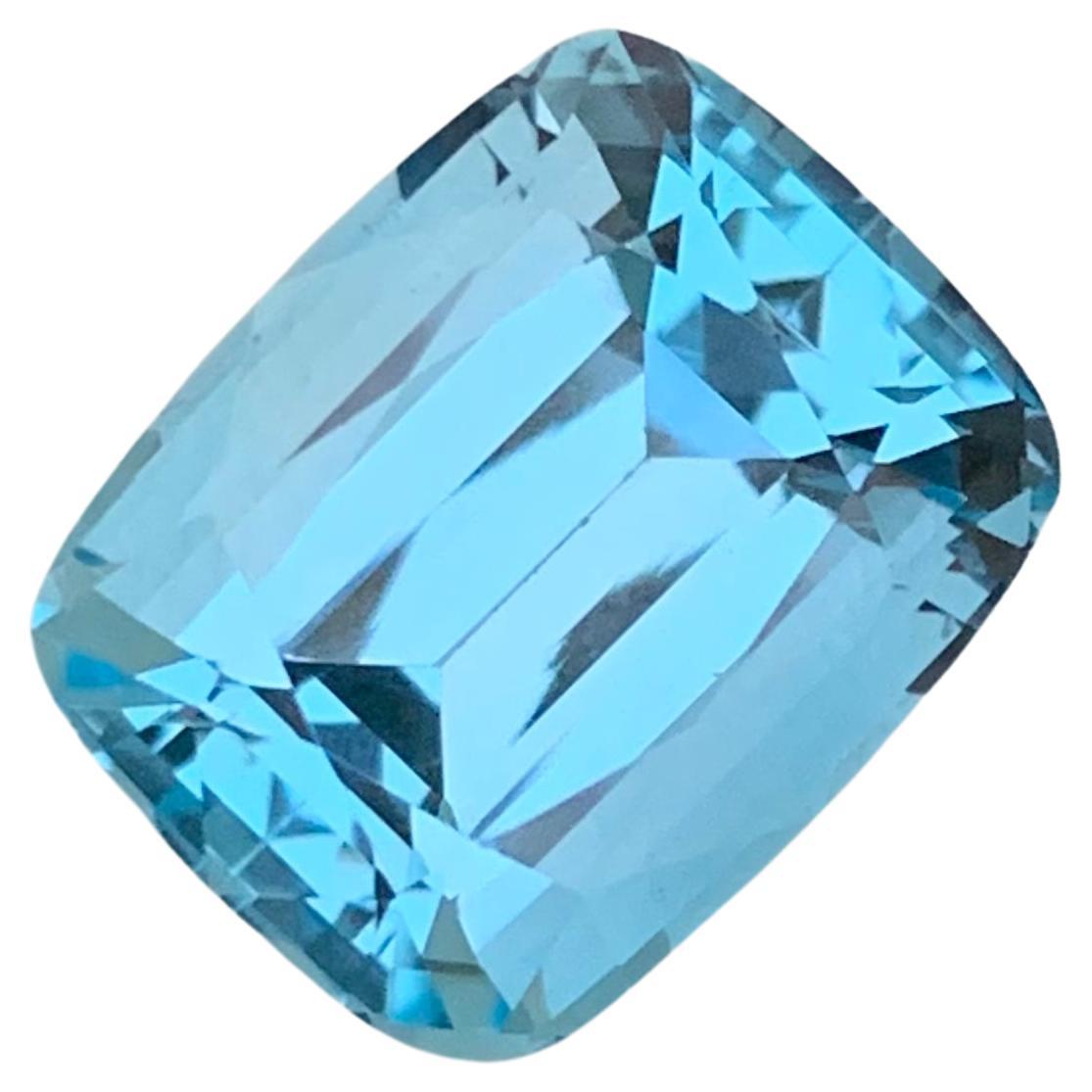 Gorgeous Clean Faceted Sky Blue Topaz 12 Carat From Brazil Mine Cushion Shape  For Sale