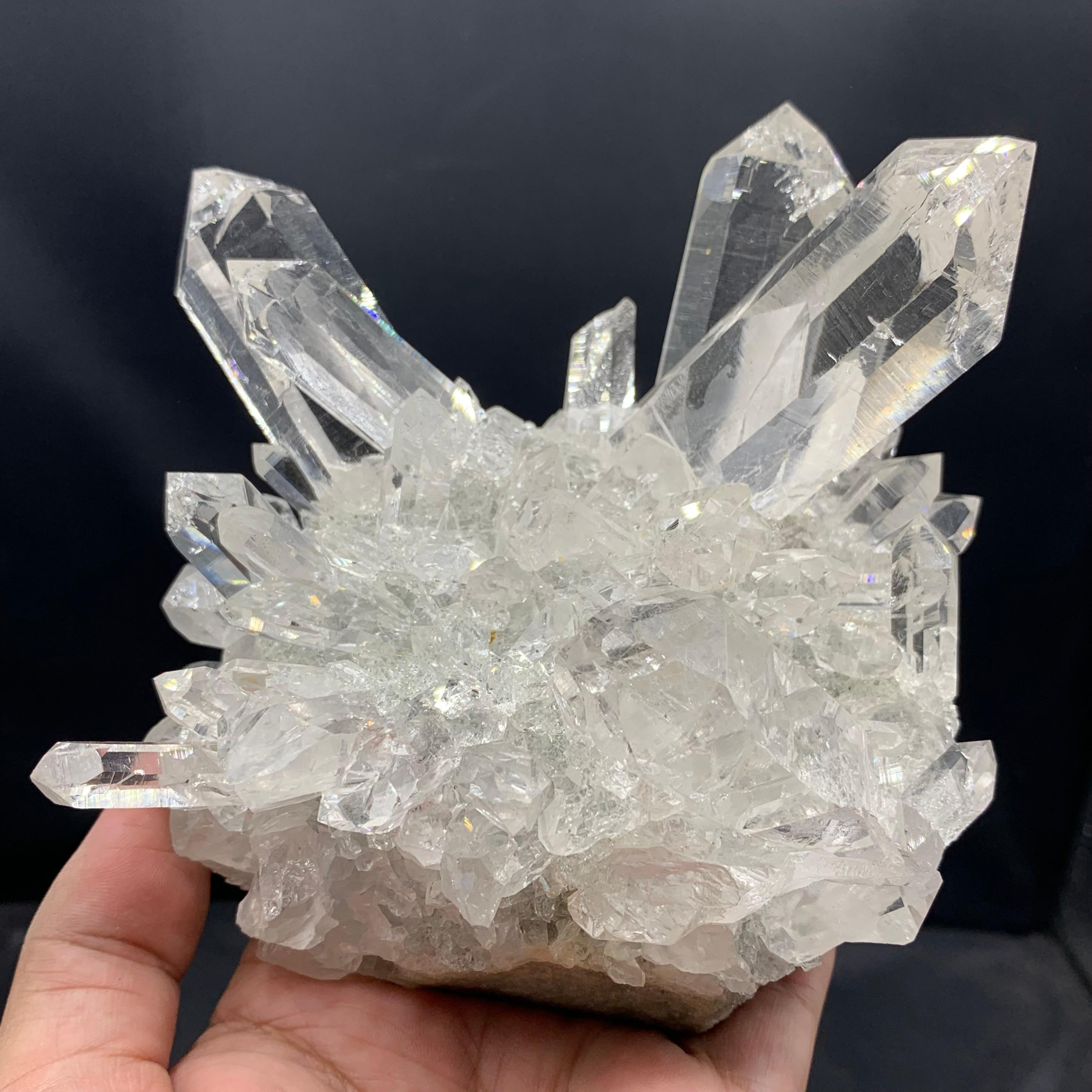 Indian Gorgeous Cluster Of Quartz Crystals Shooting Out Of Matrix From India For Sale