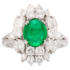 Gorgeous Colombian Emerald & Diamond Ring