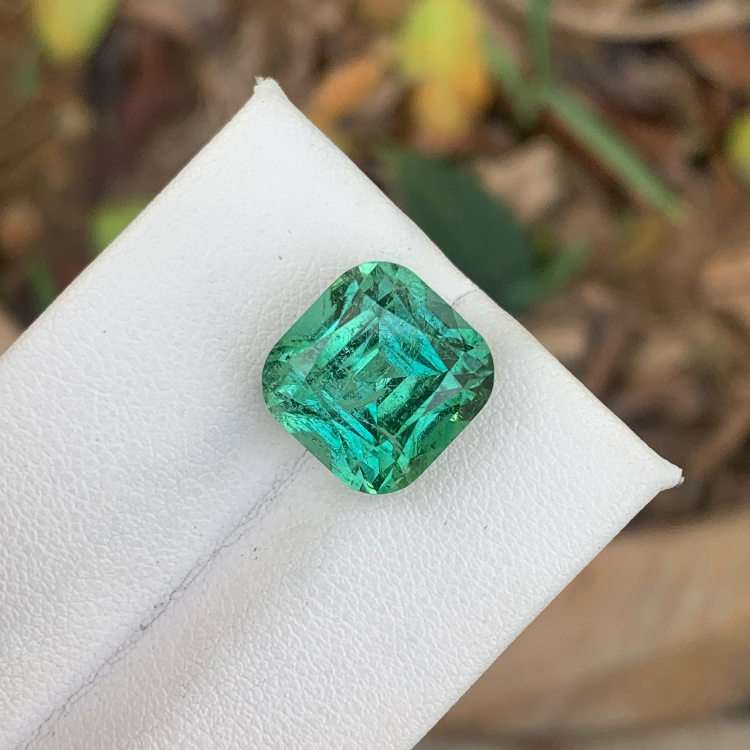 Wunderschöner 9,90 Karat natürlicher loser mintfarbener Seeschaum-Turmalin Ring Edelstein 6