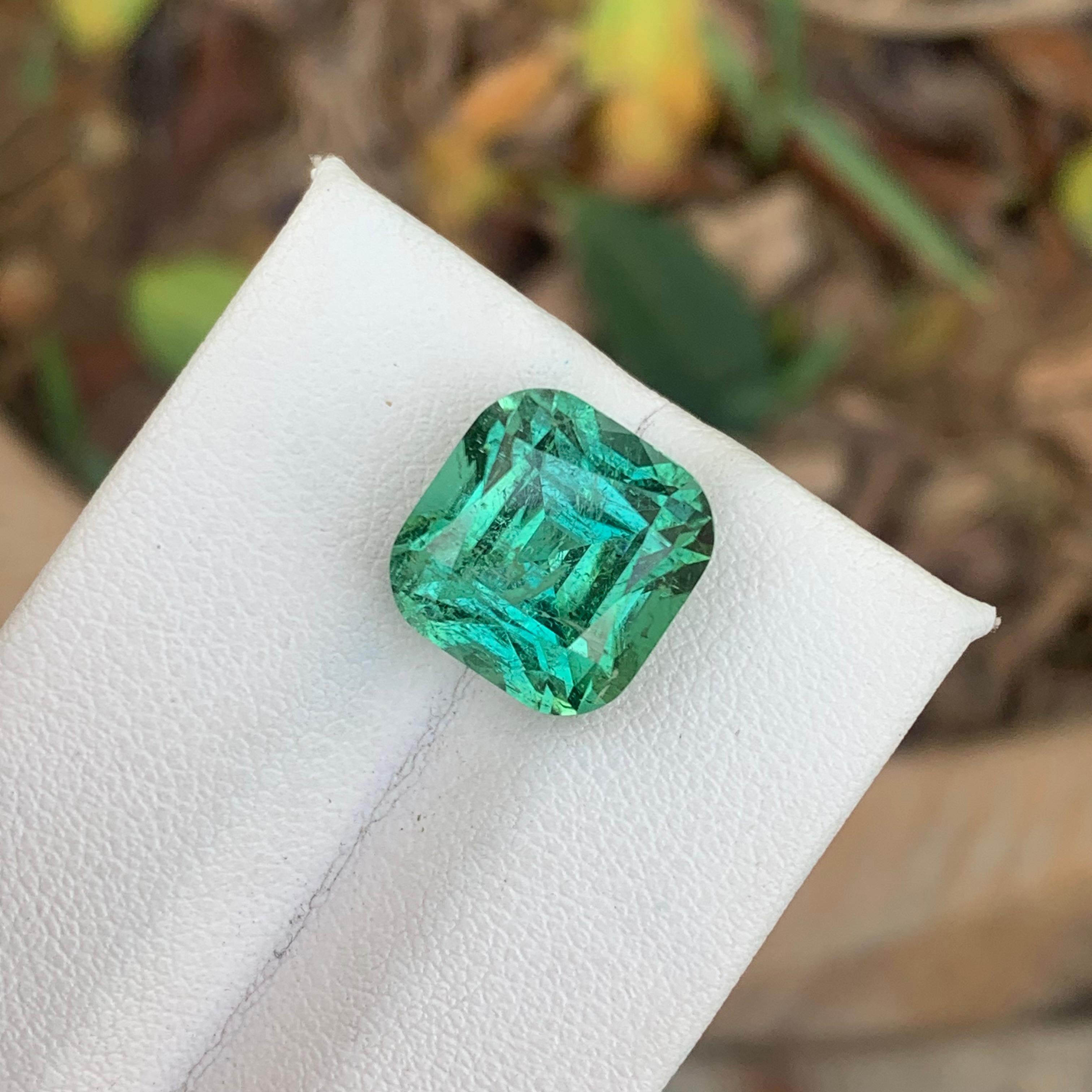 Gorgeous Color 9.90 Carat Natural Loose Mint Seafoam Tourmaline Ring Gemstone In New Condition For Sale In Peshawar, PK