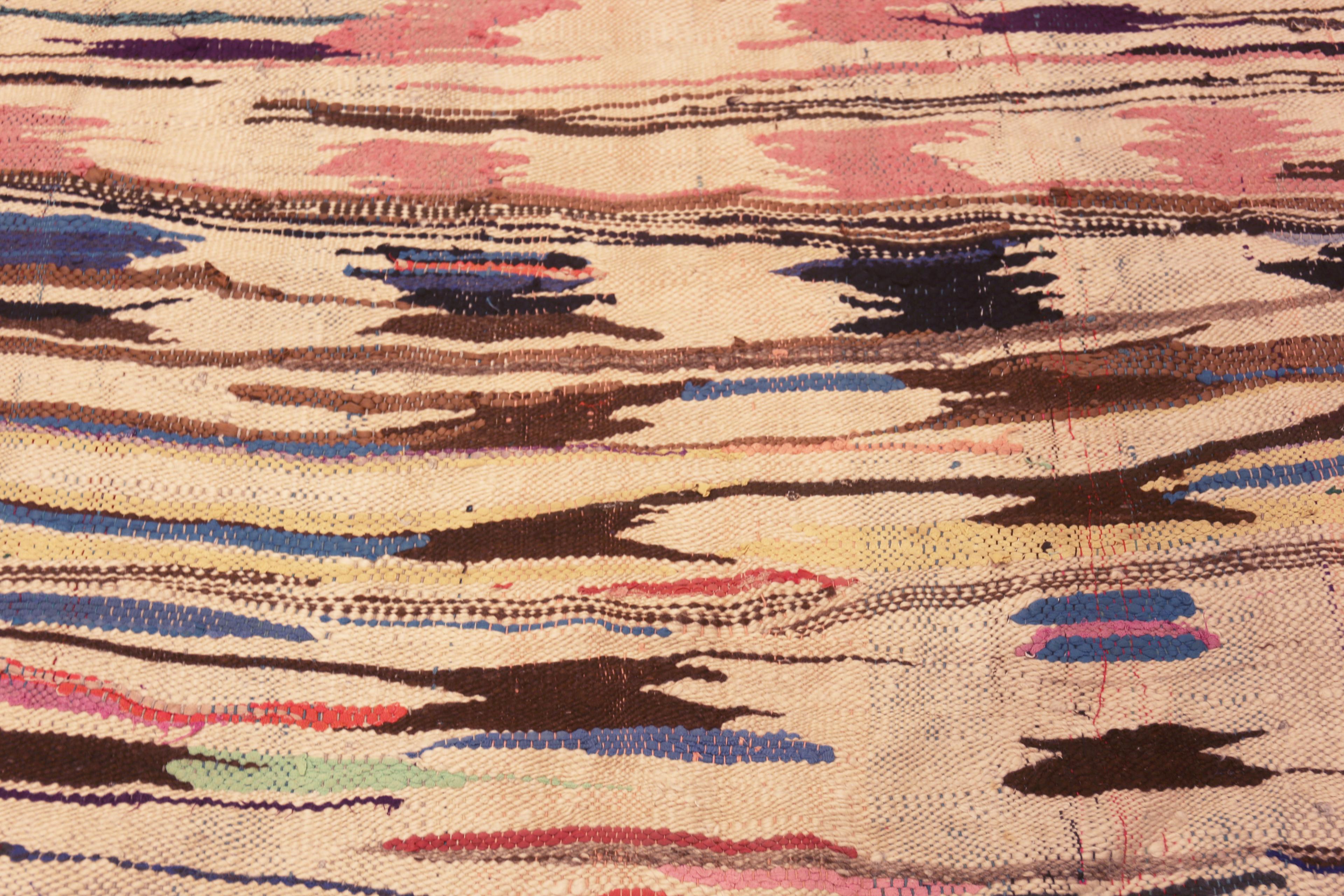 Annodato a mano Splendido tappeto tribale d'epoca marocchino Rug & Kilim 5'2