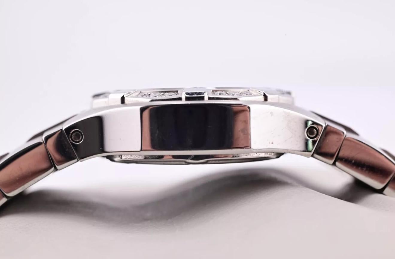 Magnifique montre à quartz Concord Saratoga en acier inoxydable et diamants pour femmes 6