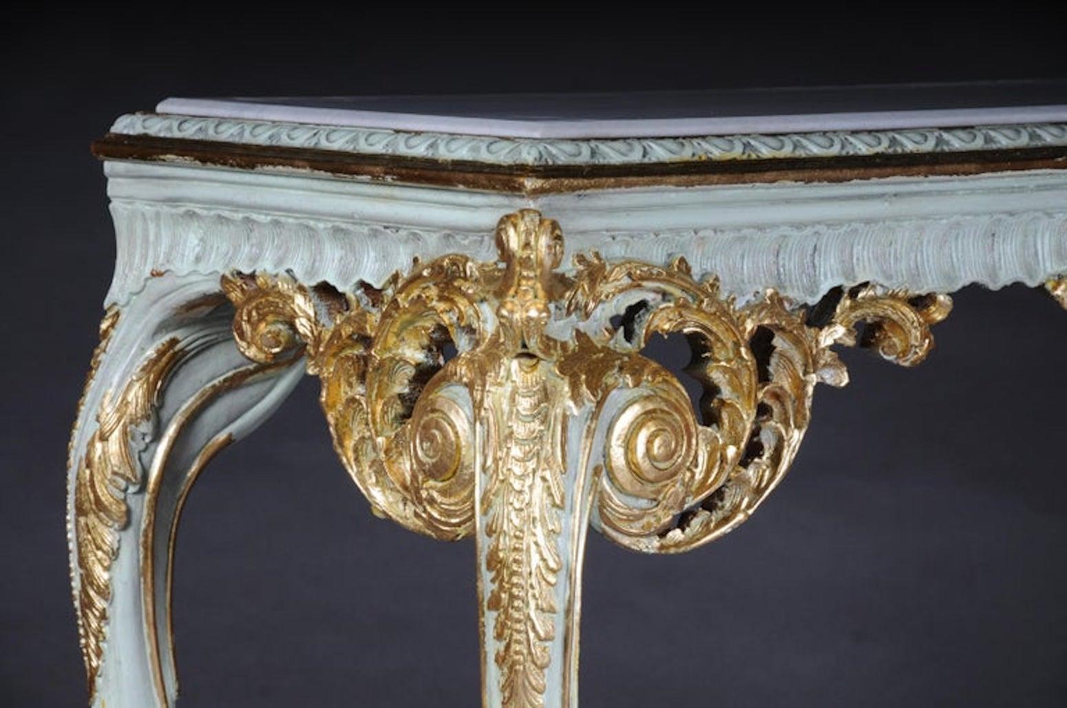 French Gorgeous Console or Sideboard in the Baroque Style, Beechwood For Sale