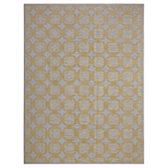 Gorgeous Contemporaneity Handwoven Wool Needlepoint Flat Weave Silk Highlight