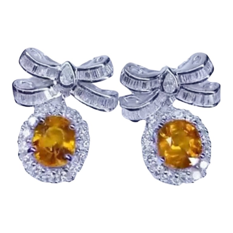 Gorgeous Ct 8, 11 of Sapphires and Diamonds on Earrings For Sale