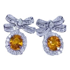Gorgeous Ct 8, 11 of Sapphires and Diamonds on Earrings