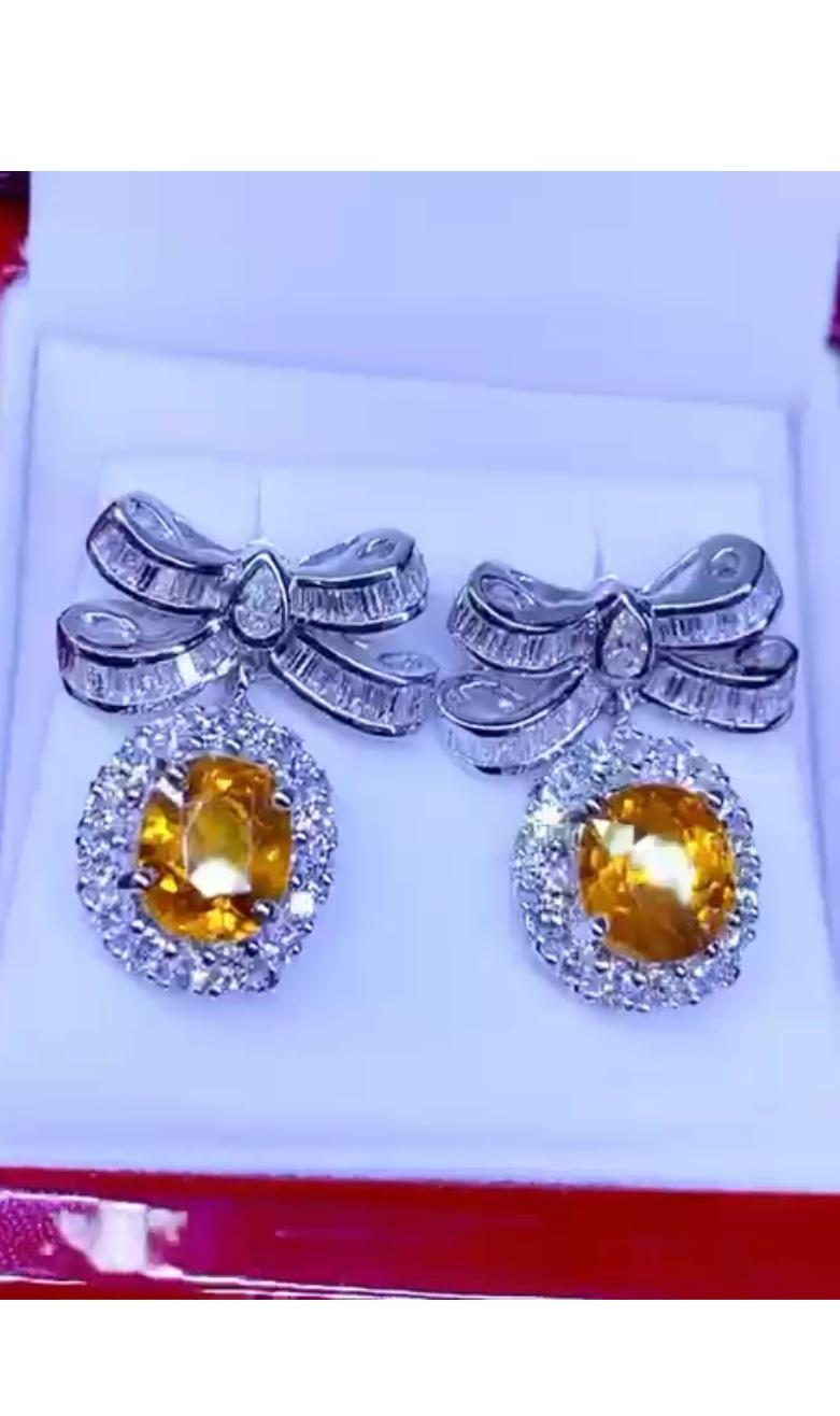 Gorgeous Ct 8, 11 of Sapphires and Diamonds on Earrings In New Condition For Sale In Massafra, IT