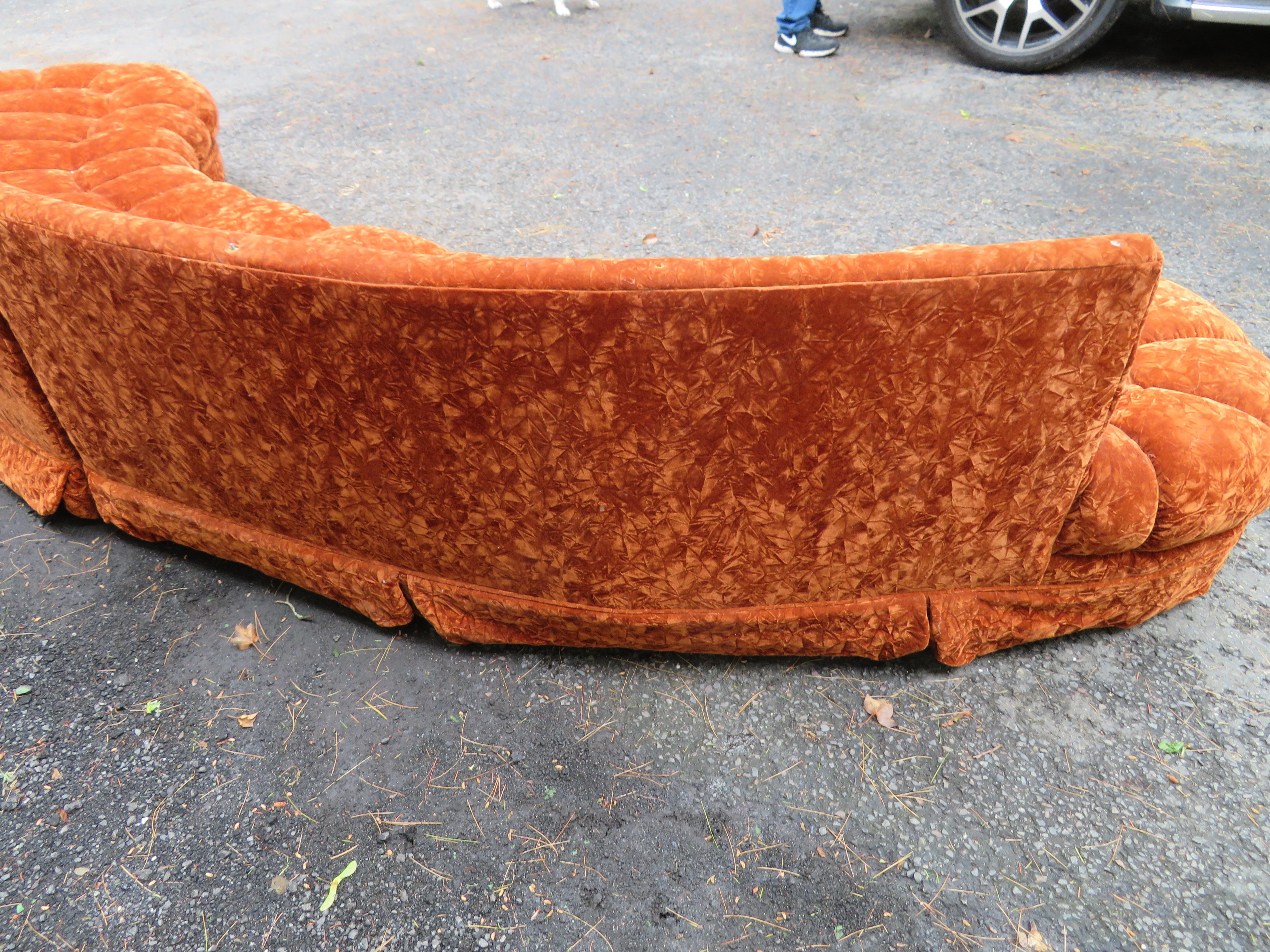 Gorgeous Curved Serpentine Two-Piece Adrian Pearsall Style Sectional Sofa In Good Condition In Pemberton, NJ