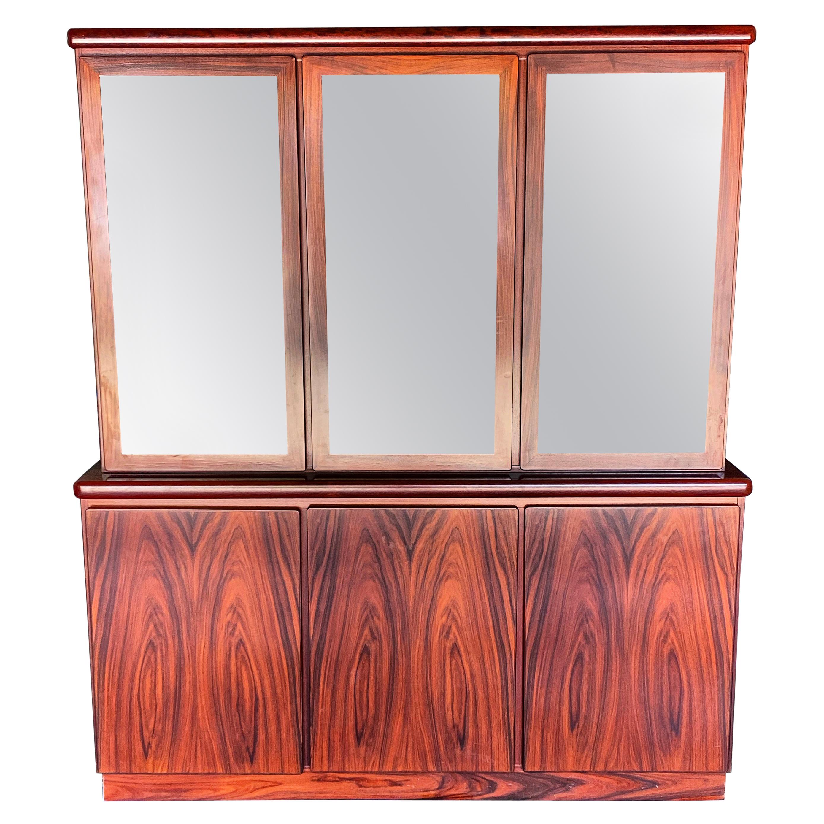 Gorgeous Danish Modern Rosewood Credenza and Hutch/China Cabinet by Rasmus