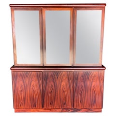 Gorgeous Danish Modern Rosewood Credenza and Hutch/China Cabinet by Rasmus