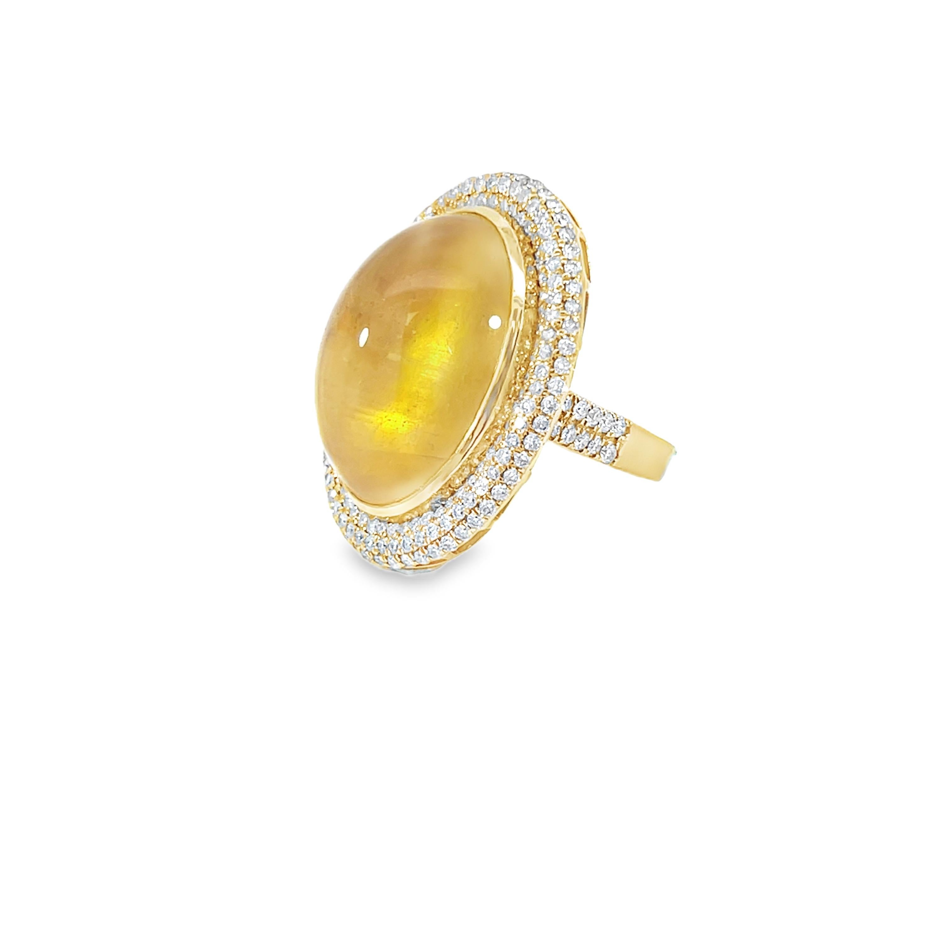 Gorgeous Diamond and Yellow Aquamarine Ring In New Condition For Sale In New York, NY