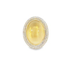 Gorgeous Diamond and Yellow Aquamarine Ring