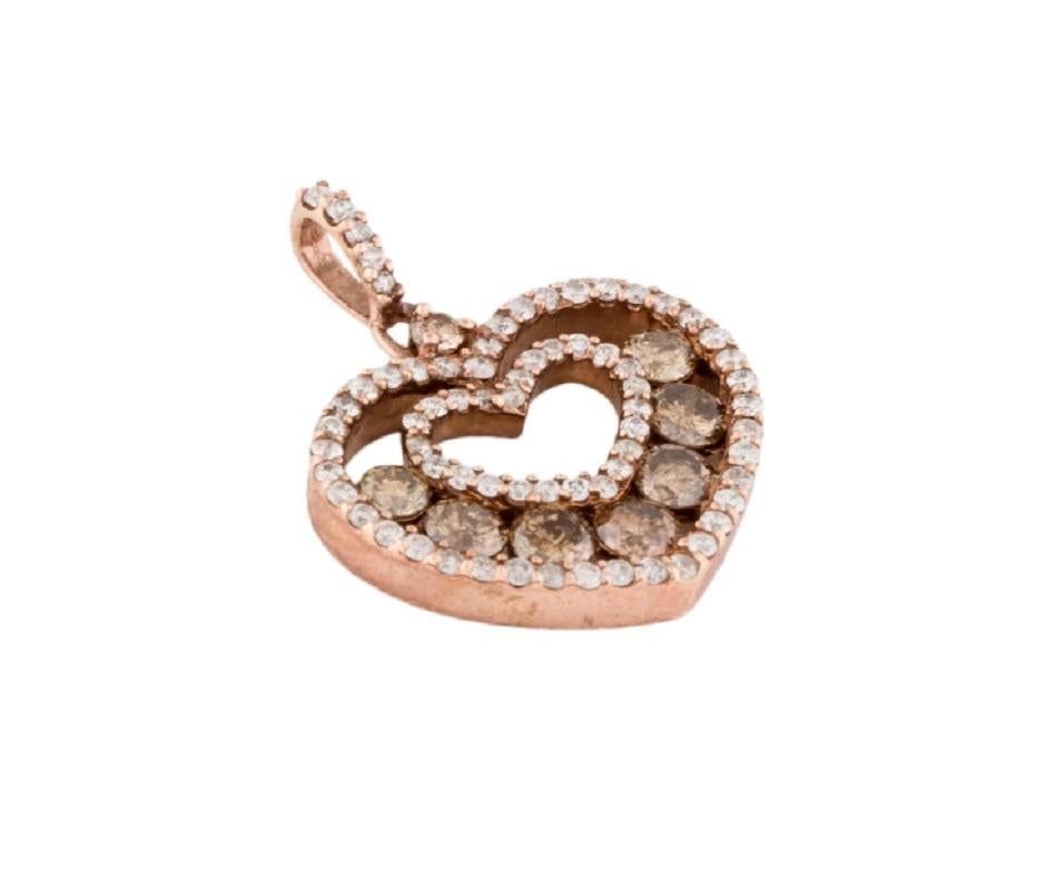 Splendido ciondolo con diamante a forma di cuore in 14k In condizioni Nuovo in vendita a New York, NY
