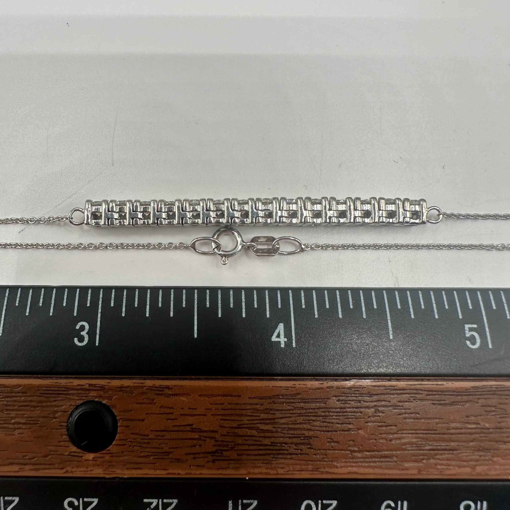 De las mujeres Precioso Collar de Diamantes en Oro Blanco de 14kt - 1.4ctw Diamantes Naturales, 18
