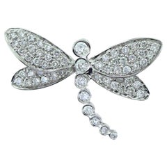 Gorgeous Dragonfly Diamond Brooch/Pin 1.5 TCW
