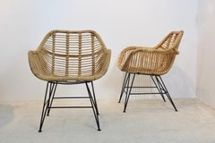 Gorgeous Dutch Wicker and Steel Chairs