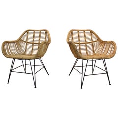 Gorgeous Dutch Wicker and Steel Chairs