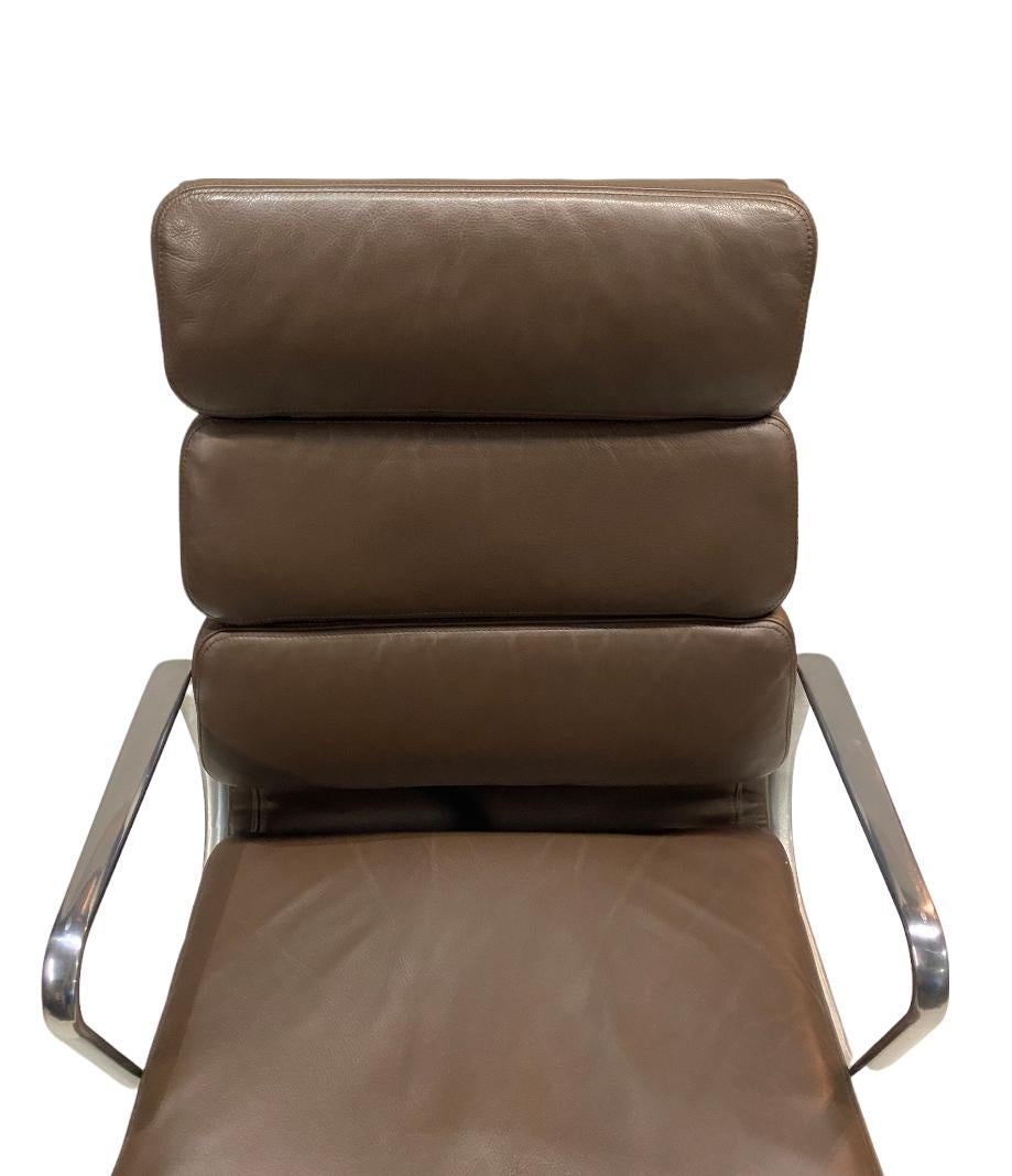 Contemporary Gorgeous Eames Executive Soft Pad Desk Chair in Brown Leather