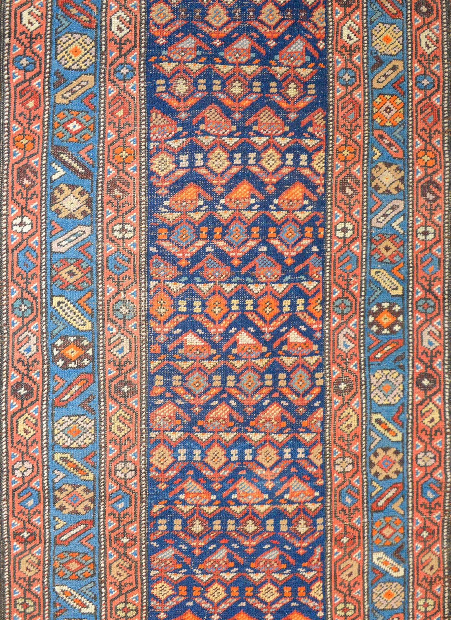 Vegetable Dyed Gorgeous Early 20th Century Azari Runner For Sale