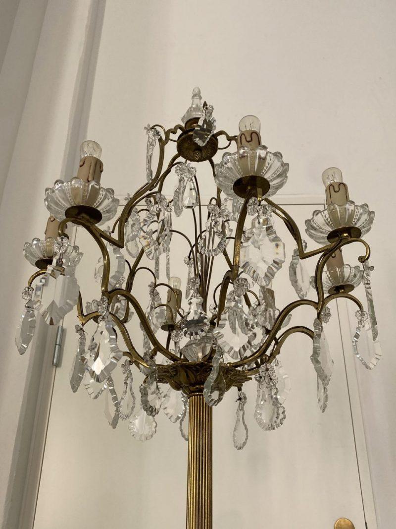 French Gorgeous Early 20th Century Chandelier Floor Lamp For Sale