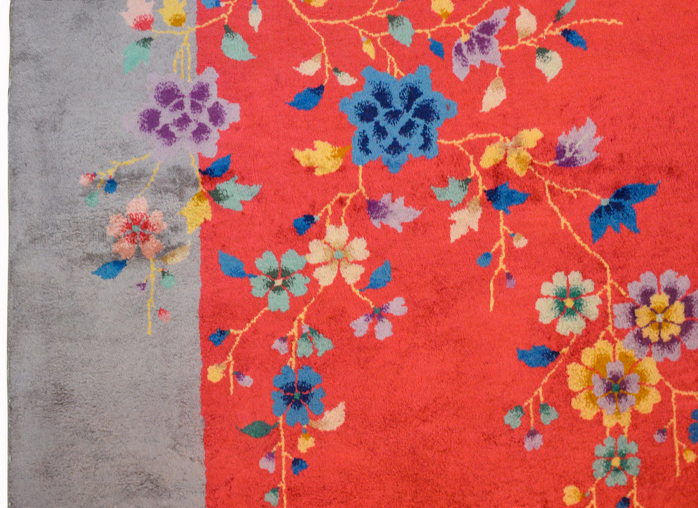 Wunderschöner chinesischer Art-Déco-Teppich aus dem frühen 20. Jahrhundert (Wolle) im Angebot