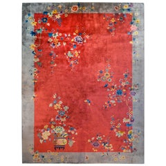 Wunderschöner chinesischer Art-Déco-Teppich aus dem frühen 20. Jahrhundert