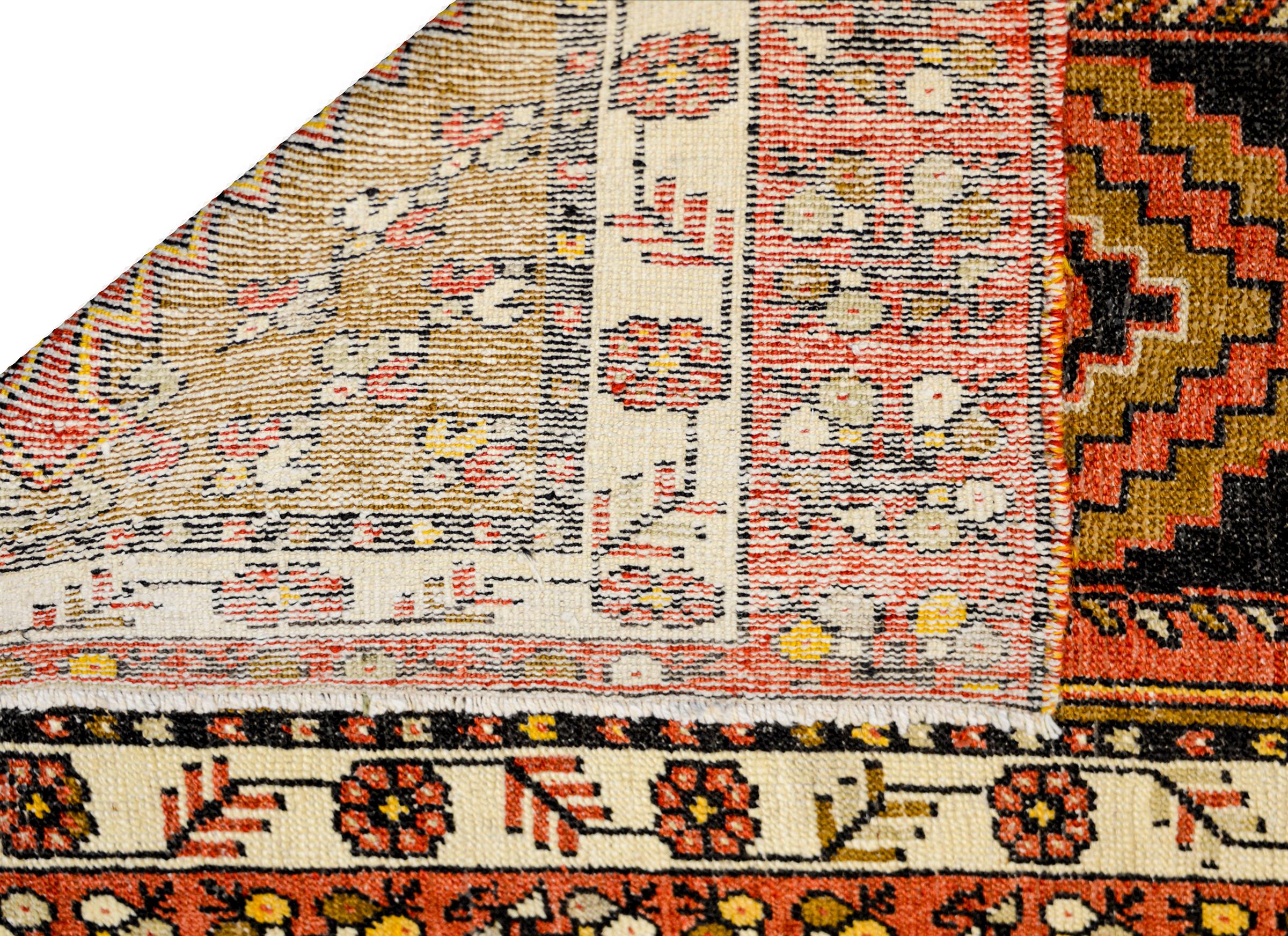 Wool Gorgeous Early 20th Century Karajeh Heriz Runner