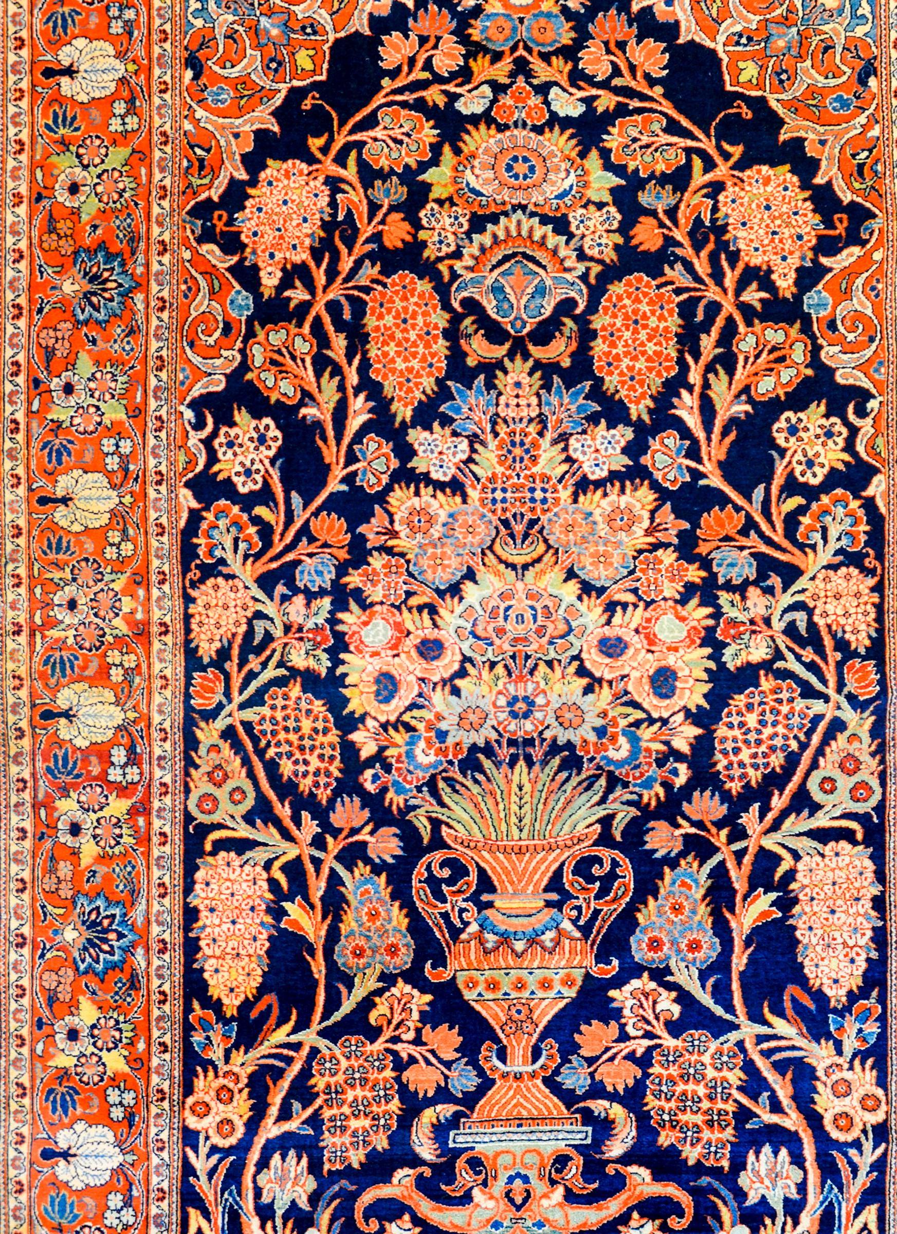 Wunderschöner Kashan-Gebetteppich aus dem frühen 20. Jahrhundert (Kaschan) im Angebot
