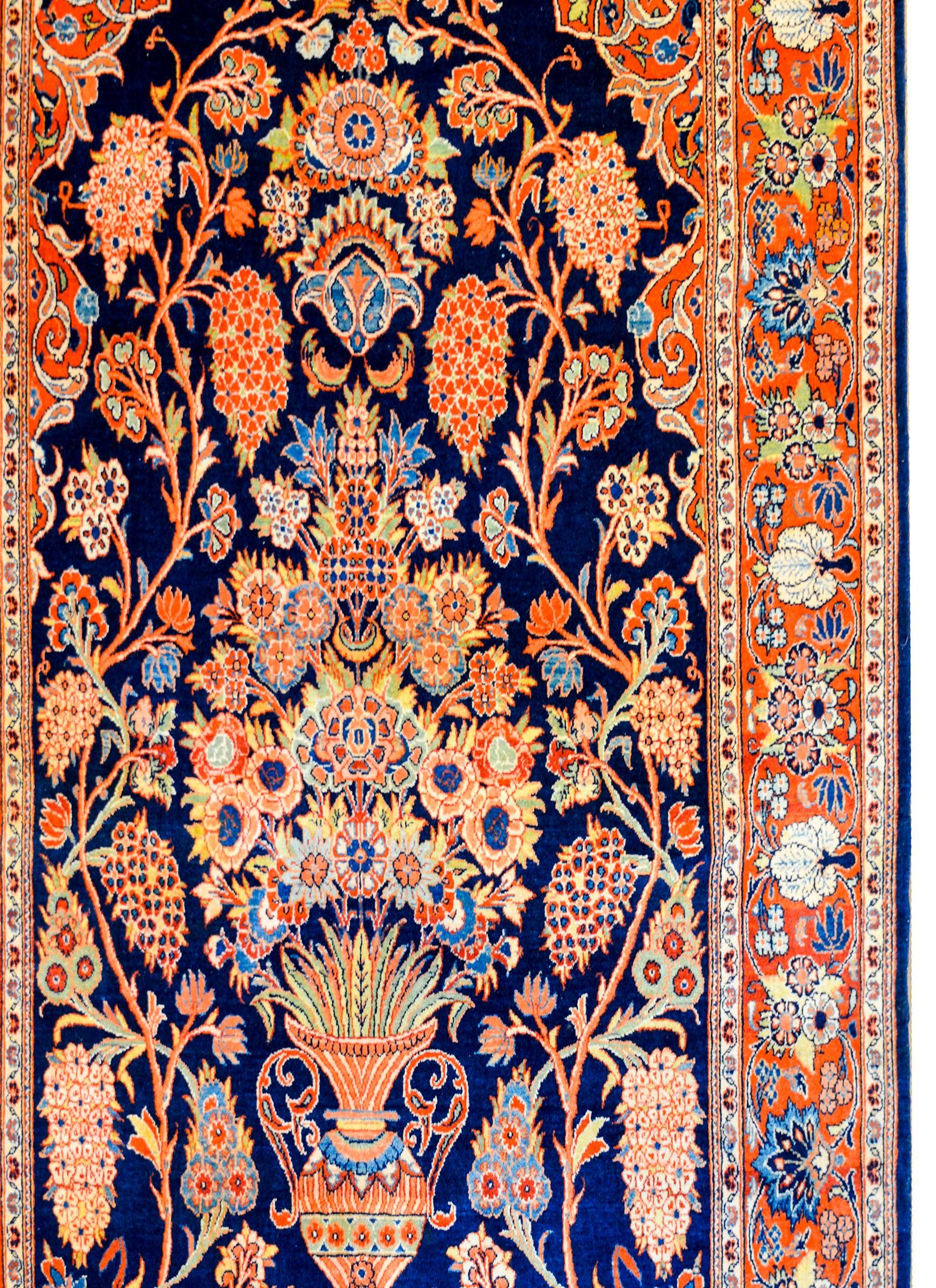 Vegetable Dyed Gorgeous Early 20th Century Kashan Prayer Rug For Sale