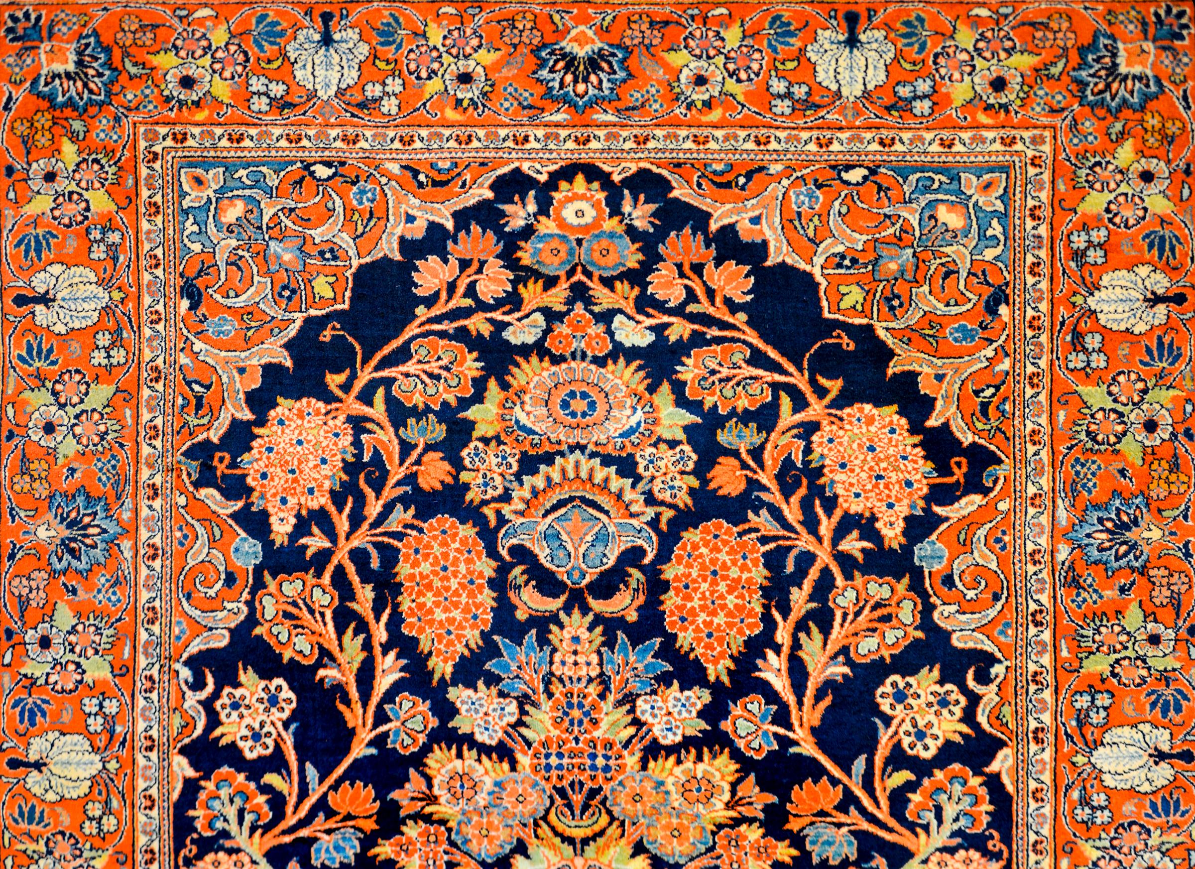 Wool Gorgeous Early 20th Century Kashan Prayer Rug For Sale